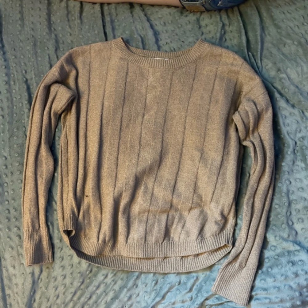 Pink Republic Taupe Ribbed Sweater